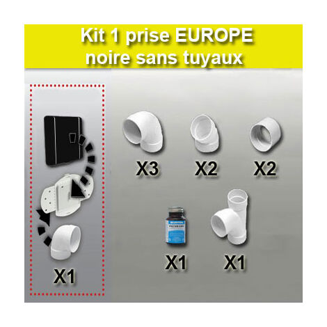 Kit 1 prise europe sans tuyau - couleur au choix - noir