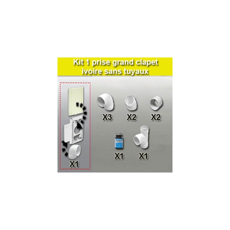 Atepac - Kit 1 prise grand clapet sans tuyau - couleur au choix - beige