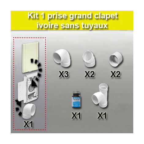 Kit 1 prise grand clapet sans tuyau - couleur au choix - beige