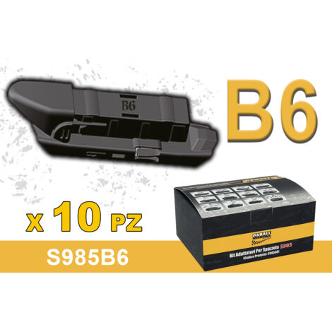 Kit 10 Attacchi B6 Per Spazzole Tergicristallo S985 Flat e T191 Ibrida
