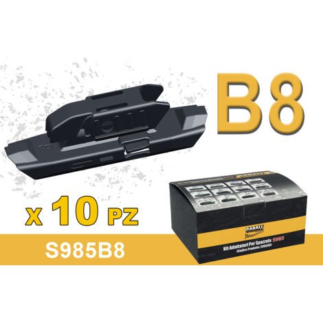 Kit 10 Attacchi B8 Per Spazzole Tergicristallo S985 Flat e T191 Ibrida Dacia Dokker Lodgy Duster