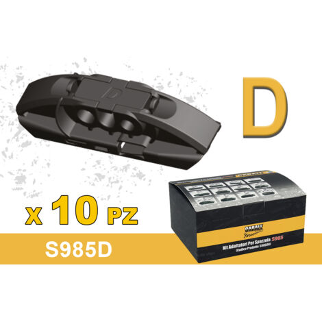 Kit 10 Attacchi D Per Spazzole Tergicristallo S985 Flat e T191 Ibrida