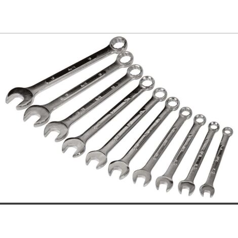 Kit 10 Cles mixtes plate oeil - 7 a 16 mm