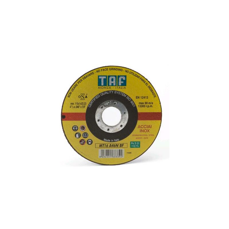 

Kit 10 Discos De Corte Plano 115X1X22