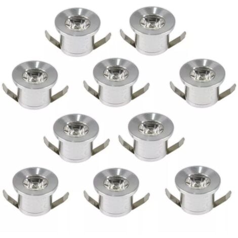 Kit 10 Faretti Luce Naturale Faretto Led A Incasso 1 W Trasformatore Silver P31