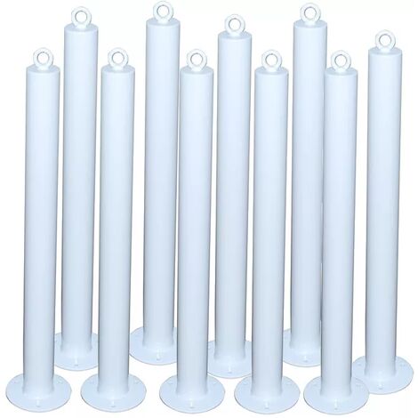 Kit 10 Potelets fixes à boulonner  900F-76-W BLANC avec oeillet