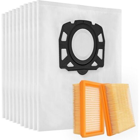 REDROAD Kit 10 Sacs et 2 Filtres Aspirateur pour Karcher WD4 WD5 WD6 MV4 MV5 MV6