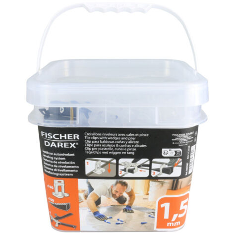 Kit 100 croisillons autonivelants 1.5mm +100 cales + 1 pince