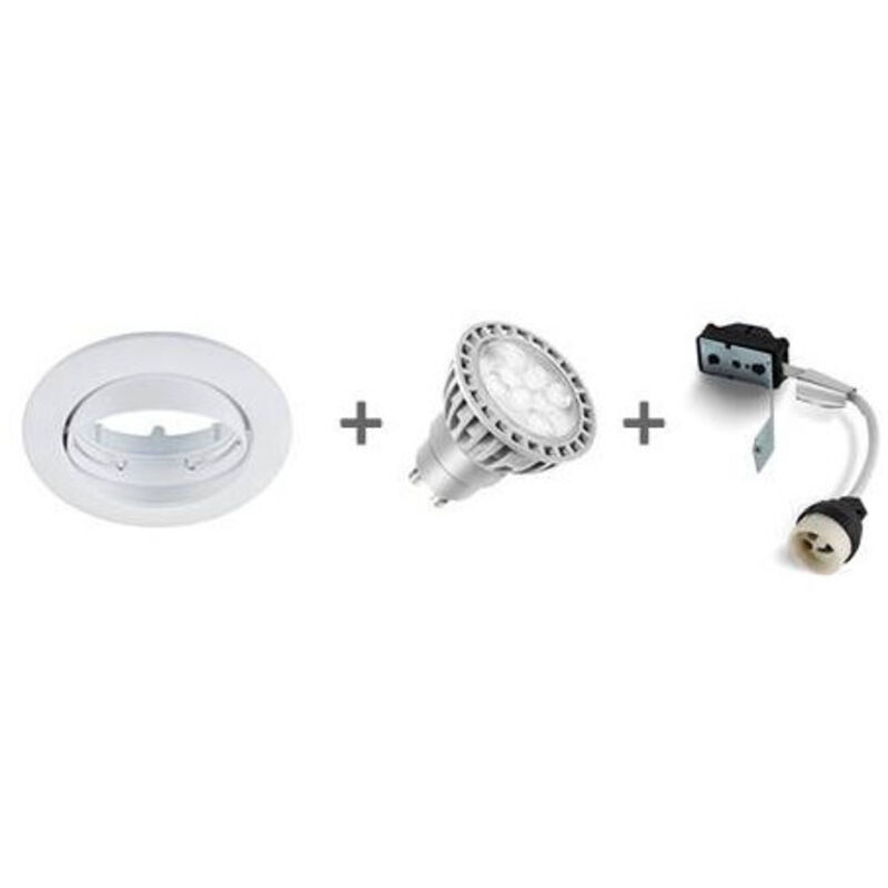 Kit spot encastré LED blanc rond orientable Ø 82mm ampoule GU10 5W 4000K 480lm 36° dimmable alim 230V IP23 1012 RDX INDIGO Kit spot encastré LED blanc rond orientable Ø 82mm ampoule GU10 5W 4000K 480lm 36° dimmable alim 230V IP23 1012 RDX INDIGO