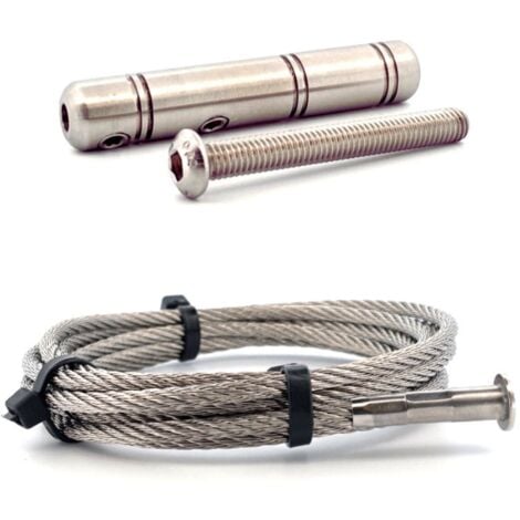 Kit 10m câble inox 4mm serti 1 coté + 1 tendeur Angle Racine > Accueil > CABLE > Kit câbles inox > Kit droit inox