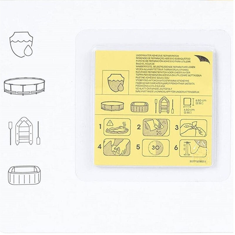 Trade Shop - Kit 10Pz Toppe Di Riparazione Autoadesive Per Piscine Resistenti All'Acqua 62091 -