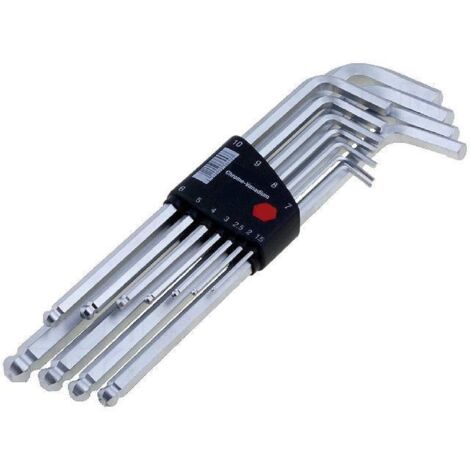 Kit 11 cles Allen en acier chrome-vanadium
