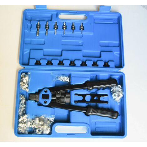 KIT 116 PZ RIVETTATRICE PER INSERTI RIVETTI FILETTATI M3 M4 M5 M6 M8 M10 M12 B