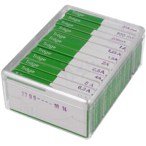 Kit 120 fusibles 6.3x32mm - 315mA 10A - temporise