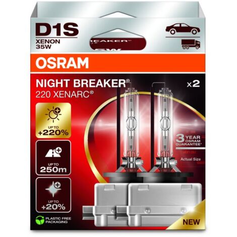 Kit 2 Ampoules Xénon auto Osram XENARC® NIGHT BREAKER® LASER D1S 220% 66140XN2-2HB