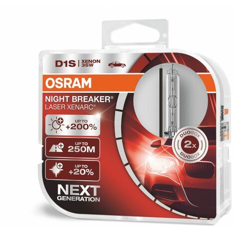 Kit 2 Ampoules Xénon auto Osram XENARC® NIGHT BREAKER® LASER D1S 220% 66140XNN-HCB