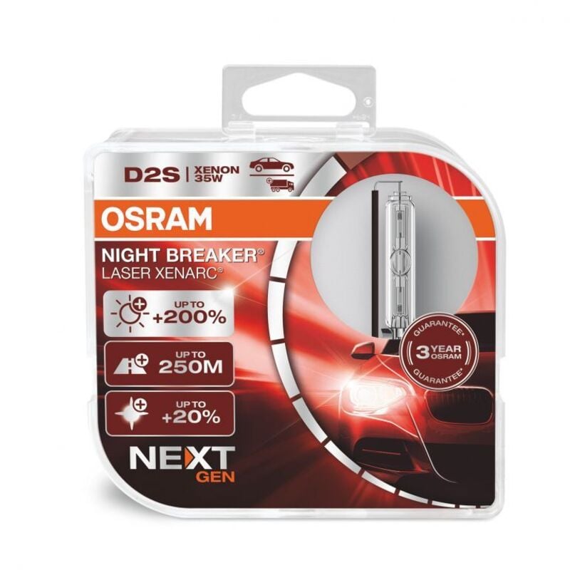 Osram - Kit 2 Ampoules Xénon auto xenarc® night breaker® laser D2S 220% 66240XN2-2HB
