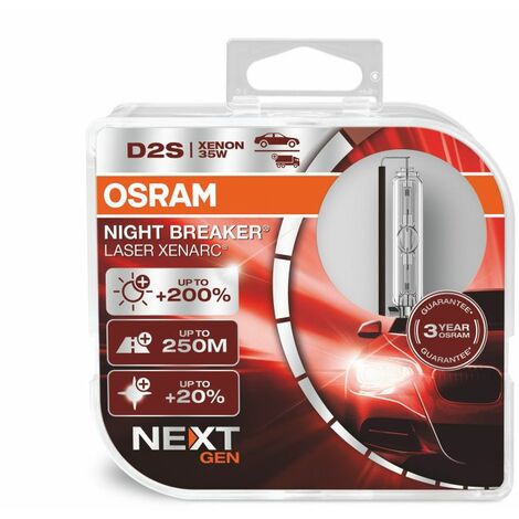 Kit 2 Ampoules Xénon auto Osram XENARC® NIGHT BREAKER® LASER D2S 220% 66240XNN-HCB