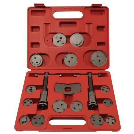 Kit 2 Arretratori/Arretratore manuali con flange/adattatori/placche intercambiabili per manutenzione pistoni freni/freno a disco set 18 pezzi