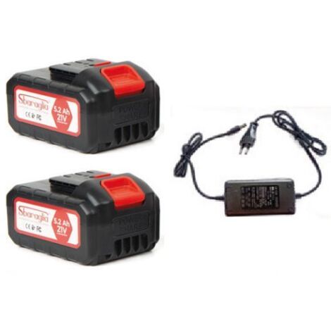 KIT 2 BATTERIE 21V 5,2 Ah + CARICABATTERIA SBARAGLIA