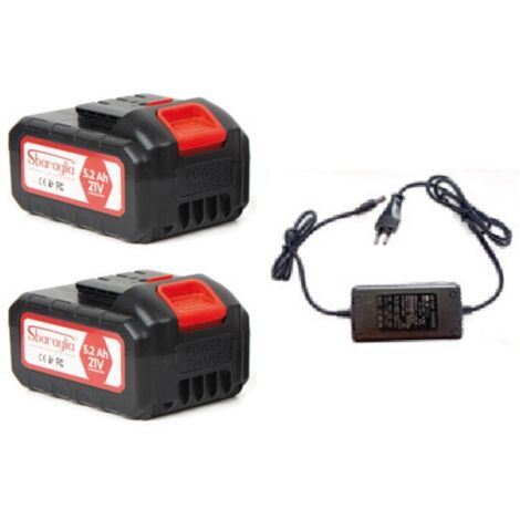 KIT 2 BATTERIE 21V 5,2 Ah + CARICABATTERIA SBARAGLIA