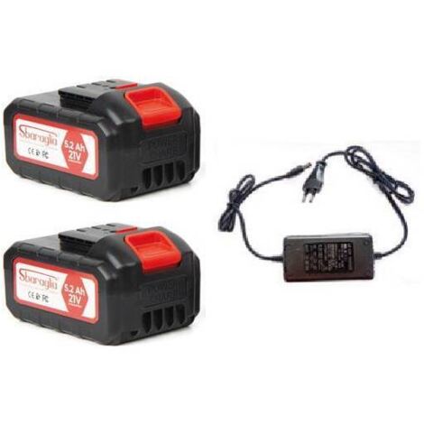 KIT 2 BATTERIE 21V 5,2 Ah + CARICABATTERIA SBARAGLIA