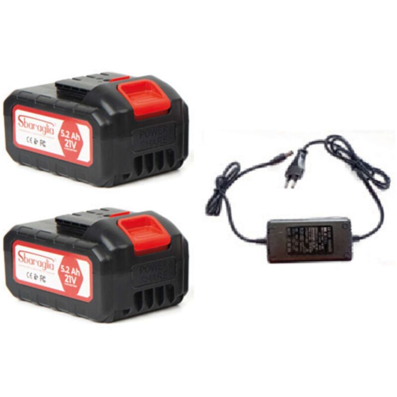 Kit 2 Batterie 21v 5,2ah Caricabatteria Sbaraglia