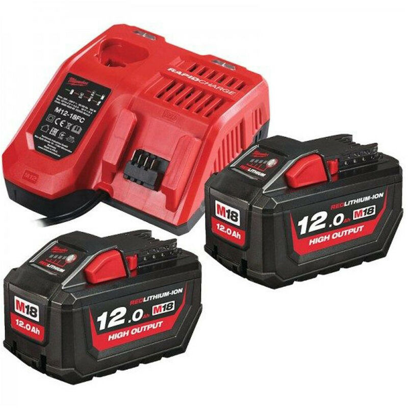 Milwaukee - Pack 2 batteries + chargeur M18 HNRG-122 4933464261