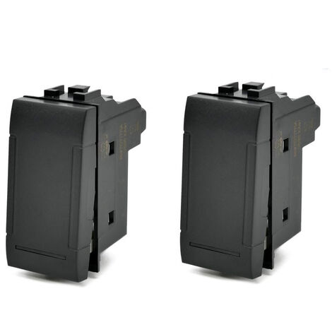 Kit 2 deviatore bipolare compatibile con living light international air interruttore pulsante 2p 16a 250v nero