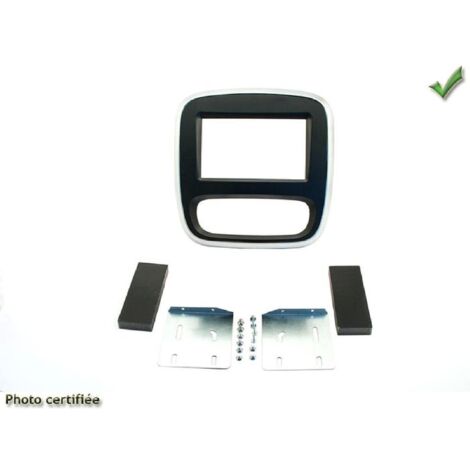 Kit 2 Din compatible avec OPEL VIVARO RENAULT TRAFIC ap14 Noir Contour Argent