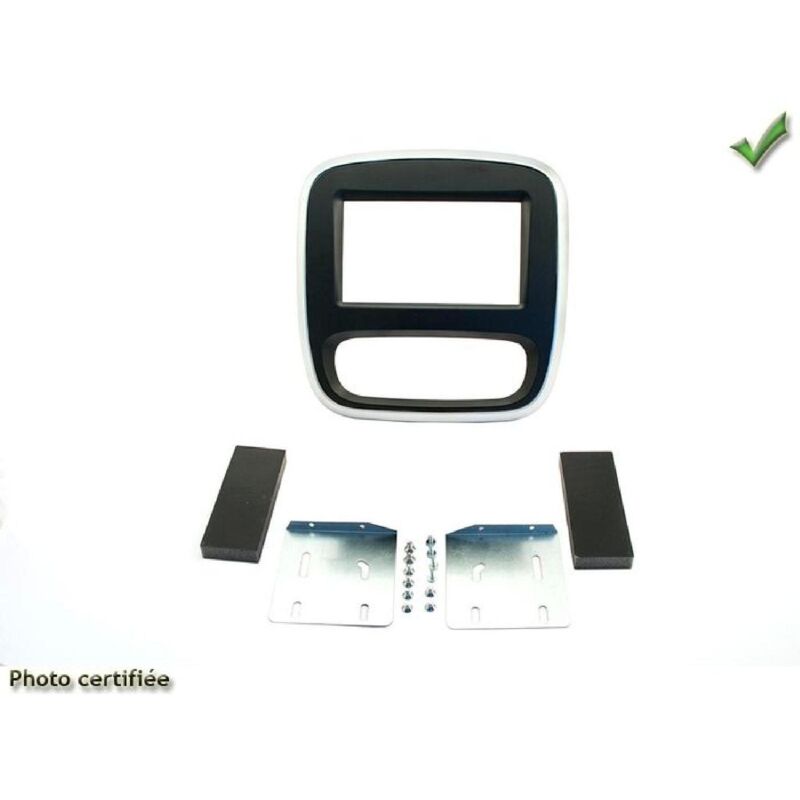 Kit 2 Din compatible avec opel vivaro renault trafic ap14 Noir Contour Argent