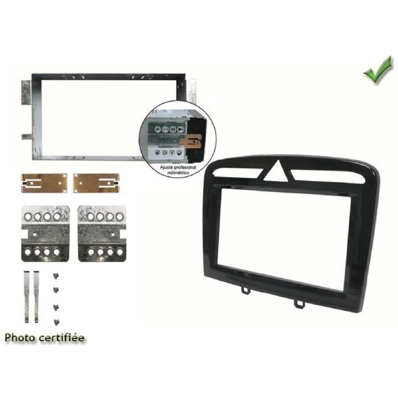 Kit 2 din compatible avec peugeot 308 09-13 308CC ap09 408 ap10 rcz ap10 noir laque