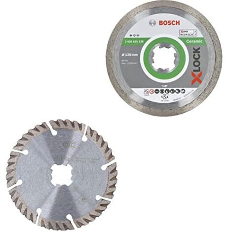 Kit 2 Disques à tronçonner diamant X-Lock : 1 pour Céramic + 1 Disque universel - Lot de 2 - BOSCH - 0615997632