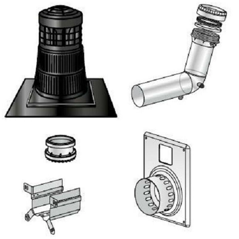 Kit chemilux condens 2 en 1 - horizontal ou vertical - Diamètre : 80/125-80 - ocre