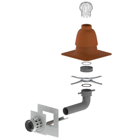 Kit 2 en 1 Flexline PP configuration C9 80/125 finition noir - BURGERHOUT