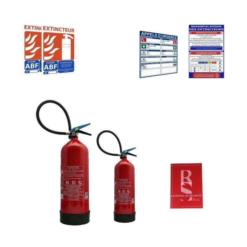 Securitegooddeal - Kit 2 extincteurs nf 6 litres eau pour erp 4 eme catégorie