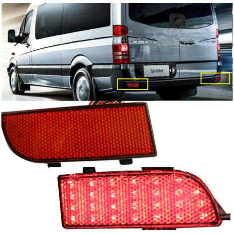 Kit 2 Fanali Posteriori A Led Rosso Per Mercedes Benz Sprinter Viano Sostituzione Riflettore Catarifrangente Originale