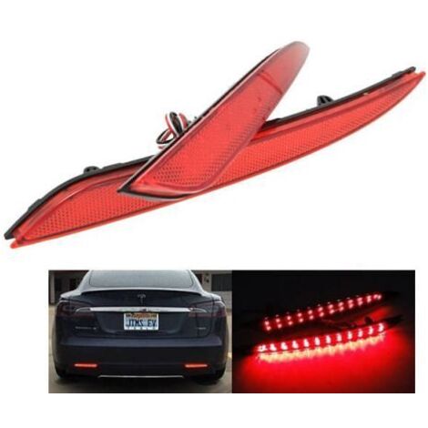 Kit 2 Fanali Posteriori A Led Rosso Per Tesla Model S Sostituzione Catarifrangente Riflettore Originale Rear Bumper Tail Brake Reflector Light