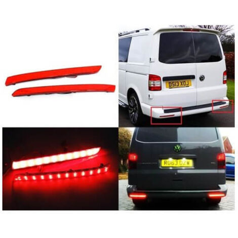 Kit 2 Fanali Posteriori A Led Rosso Per VW T5 Transporter Multivan 12-15 Caravelle 2014 Sostituzione Catarifrangente Riflettore Originale