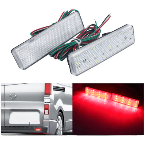 Kit 2 Fanali Posteriori A Led Trasparente Con Luce Bianco Rosso Per Opel Vauxhall Vivaro Movano Renault Master Trafic Nissan Primastar