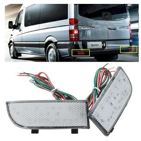 Kit 2 Fanali Posteriori A Led Trasparente Luce Bianco Rosso Per Mercedes Benz Sprinter 2012 Viano 2010-2015