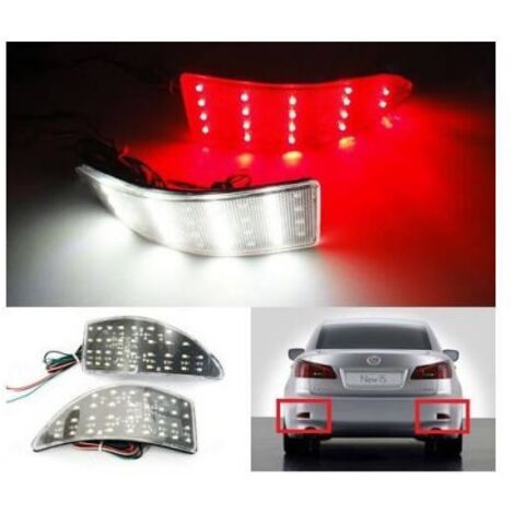 Kit 2 Fanali Posteriori A Led Trasparente Per Lexus IS 250 300h 350 MK III XE30 Rear Bumper Reflector Light