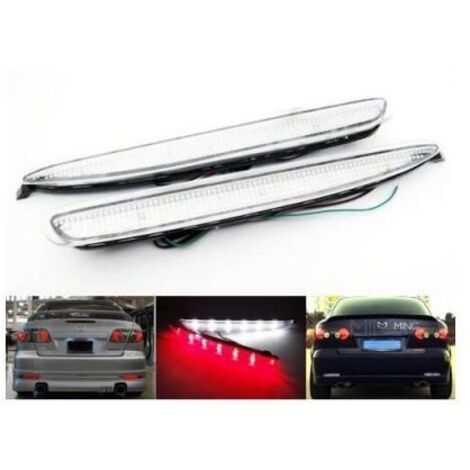 Kit 2 Fanali Posteriori A Led Trasparente Per Mazda 3 Rear Bumper Tail Brake Reflector Light