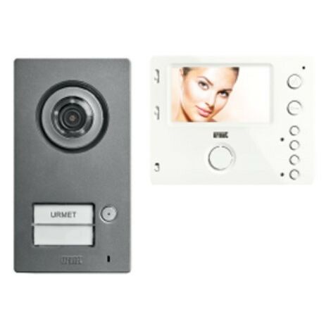 Kit 2 Fili monofamiliare Video pulsantiera Mikra2 Monitor vivavoce Miro Urmet 1722/93