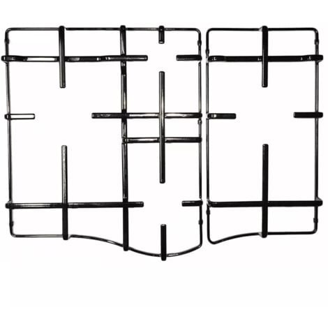 Kit 2 Griglie per Piano Cottura Hotpoint Ariston Indesit Whirlpool - Dimensioni: (Grande) 415x350 mm, (Piccola) 377x205 mm Nero Lucido Smaltato