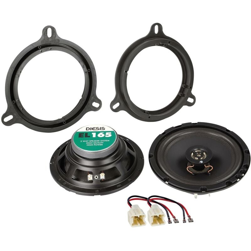 Kit 2 haut-parleurs coaxiaux 10cm + entretoises compatible avec Dacia Renault Nissan