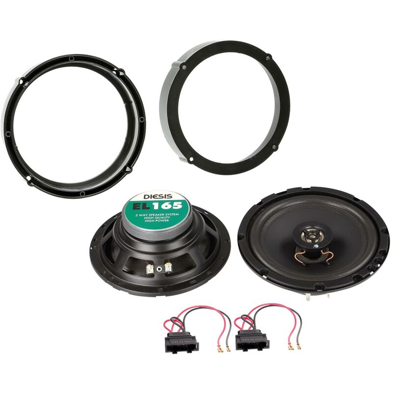 Kit 2 haut-parleurs coaxiaux 165mm compatible avec Seat Skoda vw
