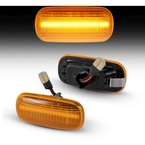 KIT 2 INDICATORI DI DIREZIONE LATERALI A LED COMPATIBILE CON AUDI A3 + Sportback  Tipo 8P  2003-2008  , VETRO GIALLO