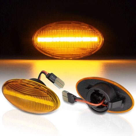KIT 2 INDICATORI DI DIREZIONE LATERALI A LED COMPATIBILE CON BMW Mini R50  R52  R53  , VETRO GIALLO