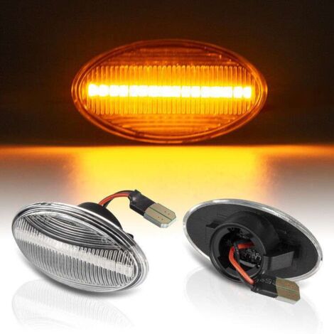 KIT 2 INDICATORI DI DIREZIONE LATERALI A LED COMPATIBILE CON BMW Mini R50  R52  R53  , VETRO TRASPARENTE